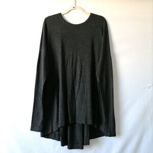 Cabi Style 3670 Womens Black Hi Low Hem Round Neck Drop Shoulder Sweatshirt Sz M
